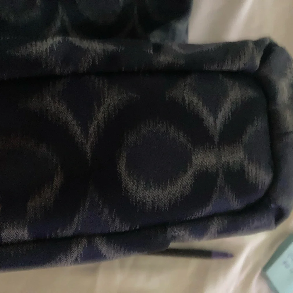 Coach Madison Box Op Art Large Shoulder Bag Navy scheme